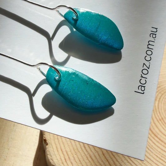 Organic Teardrop Earrings | Aqua