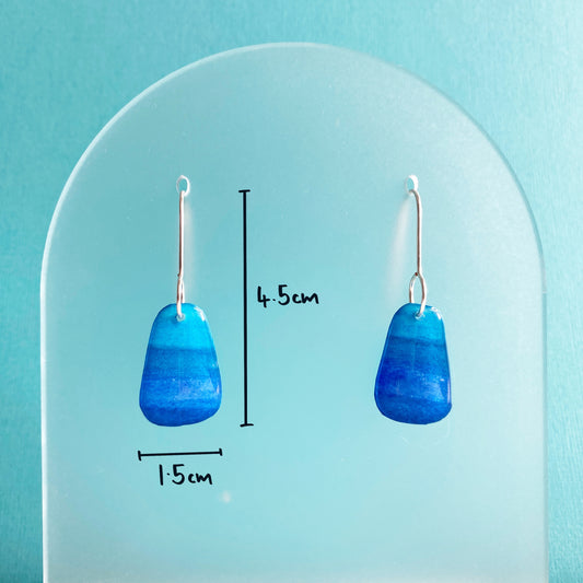 Candy Drops | Blue Ombre Stripe Earrings