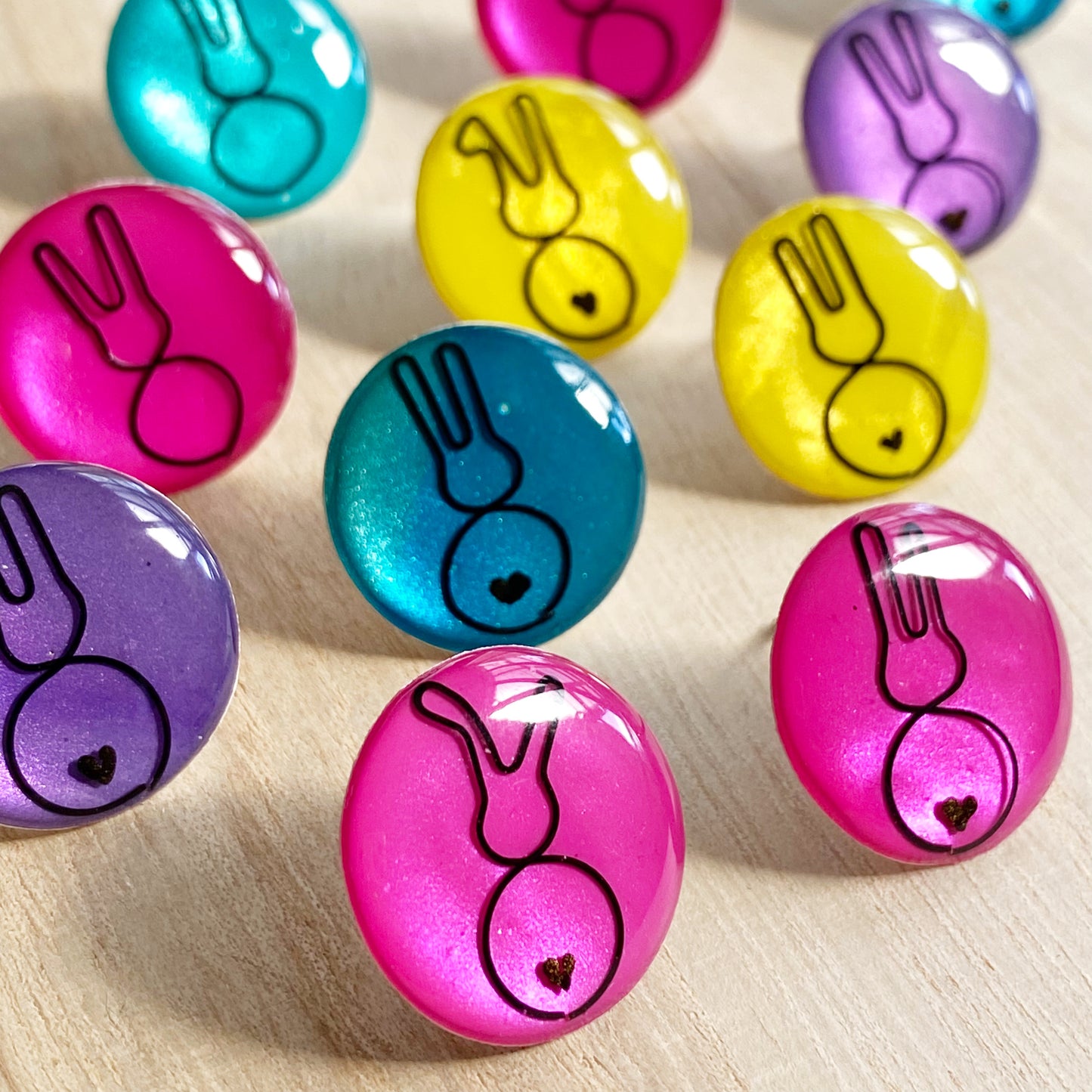 Easter Bunny Wire Art Earrings | Pink