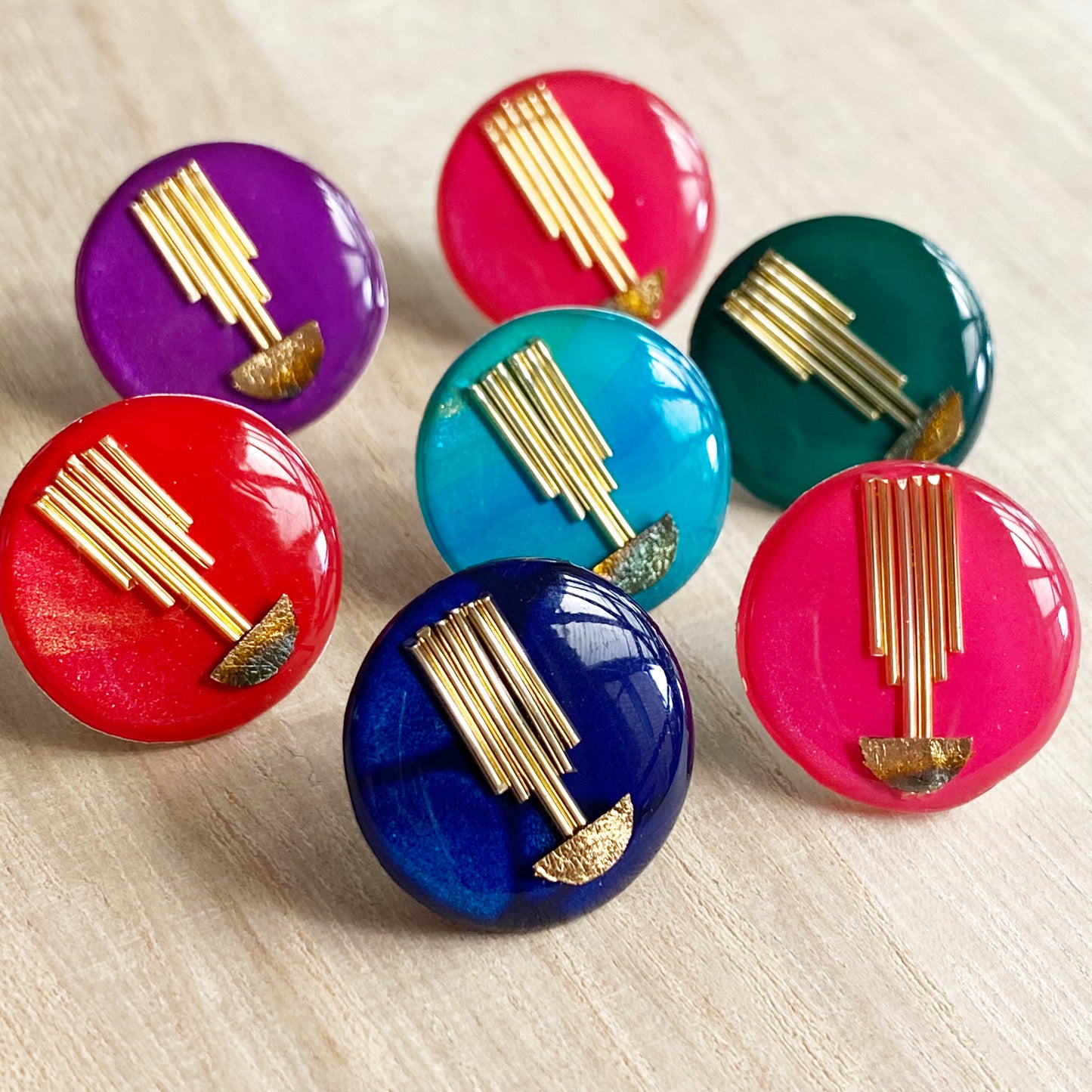 Art Deco Stud Earrings | Turquoise