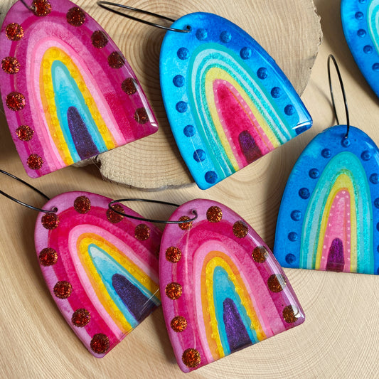 Rainbow Hoop Earrings | grand size