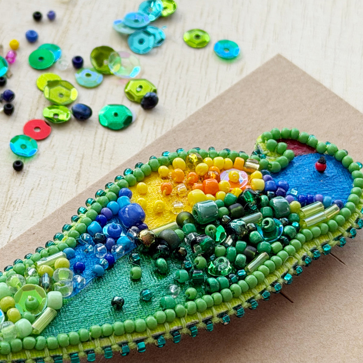 Rainbow Lorikeet | Beaded Brooch