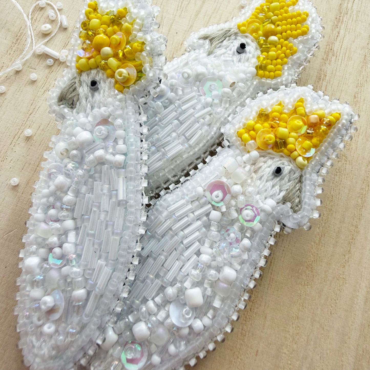 Sulphur Crested Cockatoo | Beaded Brooch