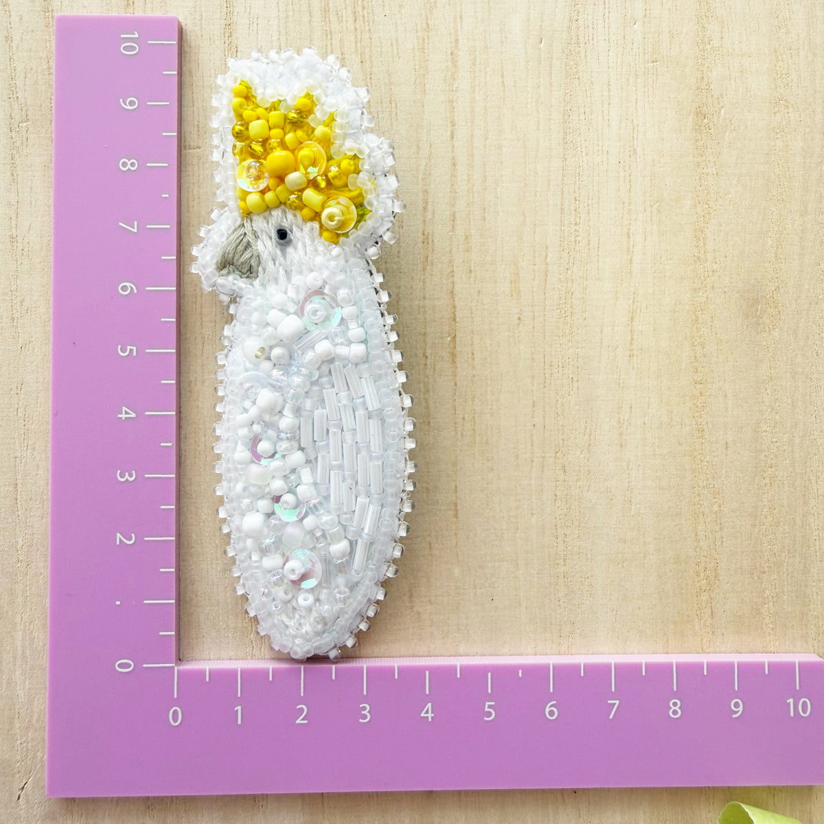 Sulphur Crested Cockatoo | Beaded Brooch