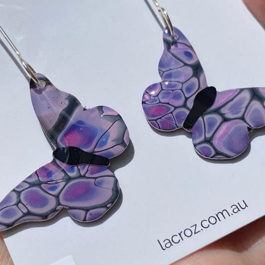 Butterfly Earrings | Purple| grand size
