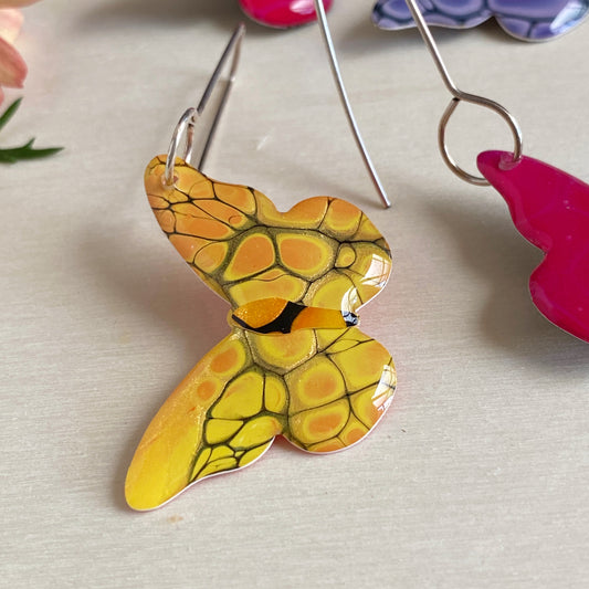 Butterfly Earrings | Yellow | grand size