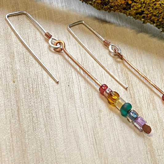 Beaded Drop Earrings | Rainbow