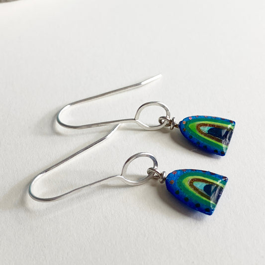 Rainbows | Peacock Silver-Filled | Mini Size Earrings