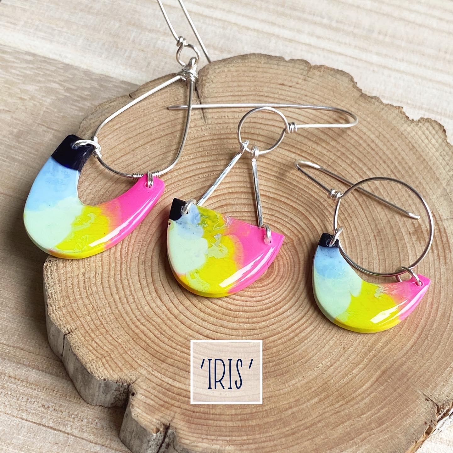 Iris | Rainbow Long Teardrop