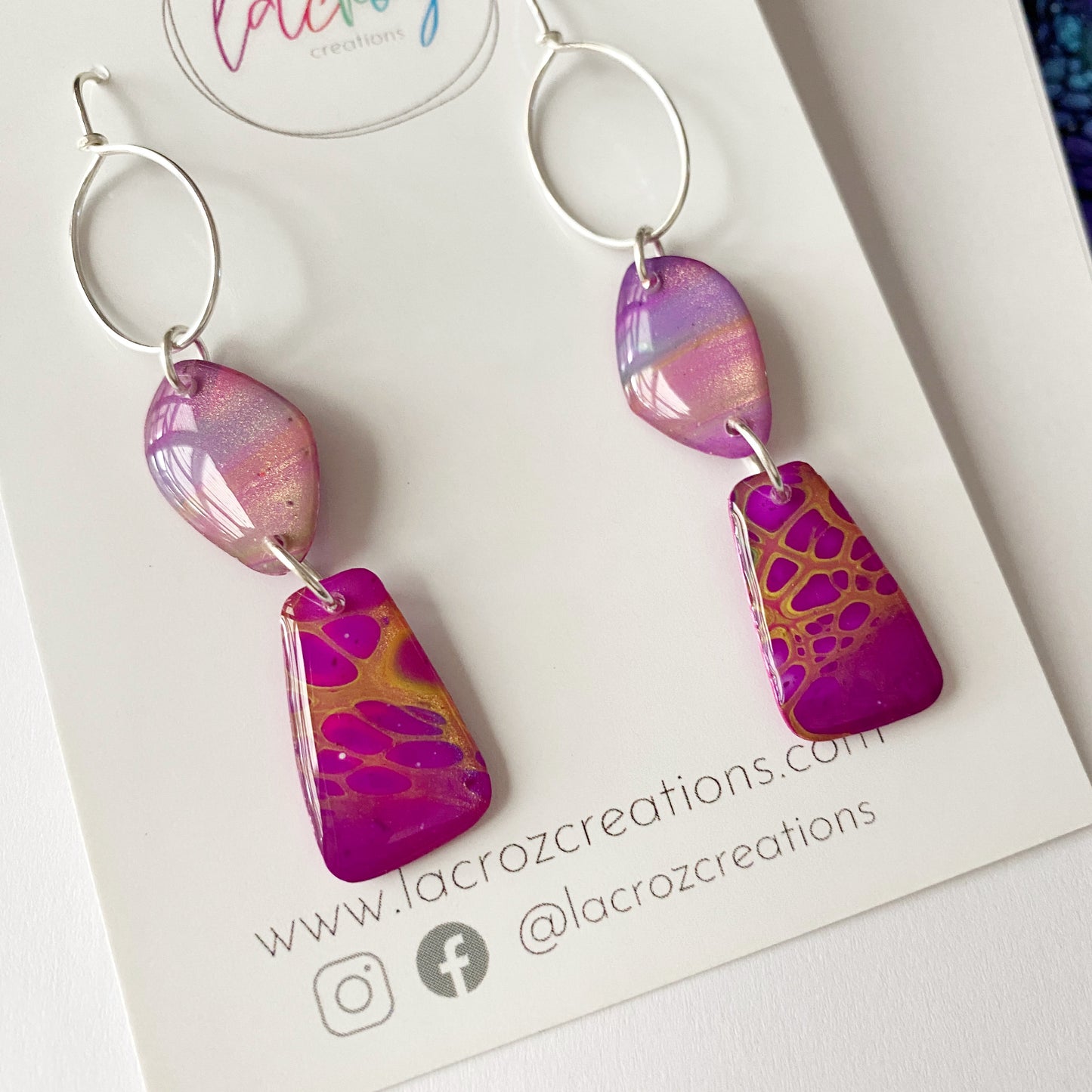 Fluid Art | Purple Dangle Earrings