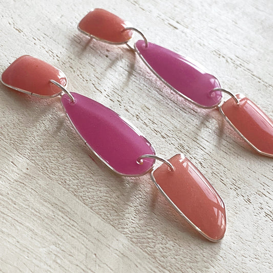 Lacroz Creations Earrings Amalfi | Pink Dangle Earrings