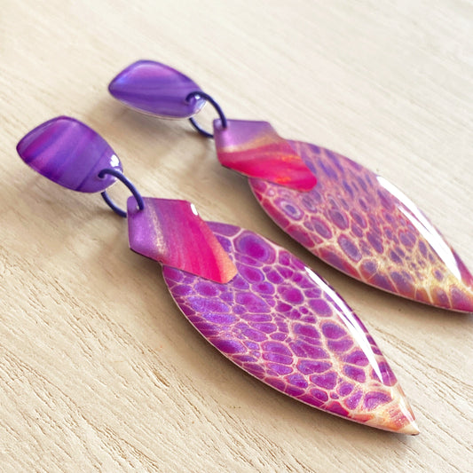 Lacroz Creations Earrings Ivy - Grand | Purple Teardrop Earrings