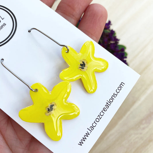Lacroz Creations Earrings Summer Blooms - Petite | Yellow Daisy Earrings