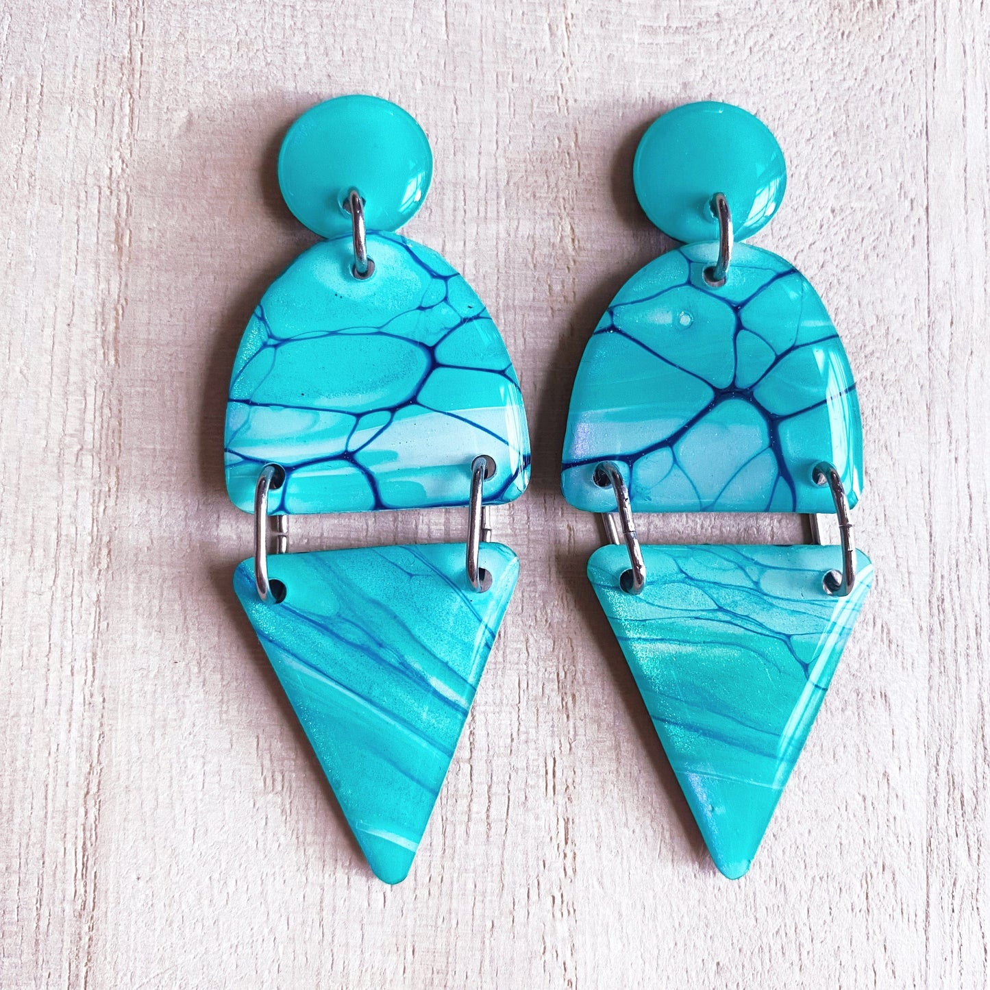 Lacroz Creations Earrings Turquoise Triangle Arch Dangle Earrings