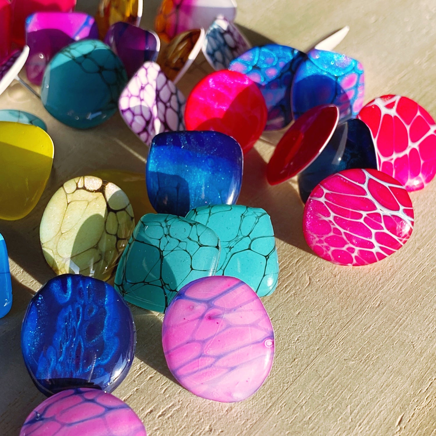 medium sized fluid art stud earrings