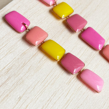 Abbie | Shades of Pink & Yellow Dangle Earrings