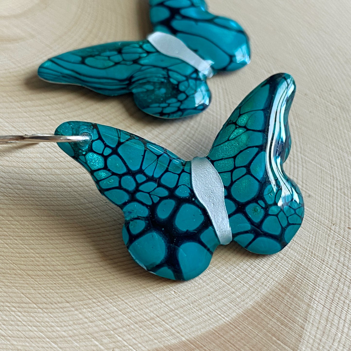 Butterflies | Aqua Statement Earrings