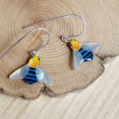 Australian Blue Banded Bee Earrings | mini size