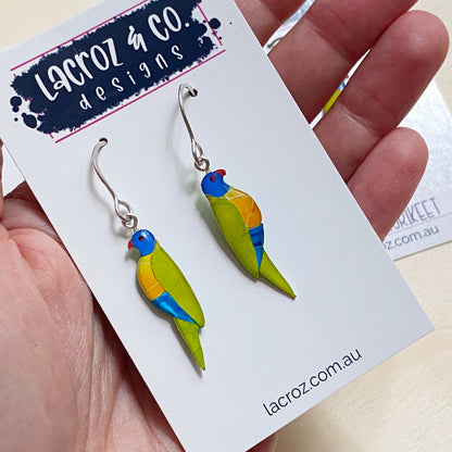 Rainbow Lorikeet Bird Earrings | mini size