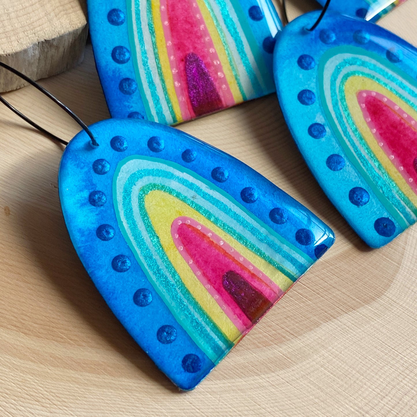 Rainbow Hoop Earrings | grand size