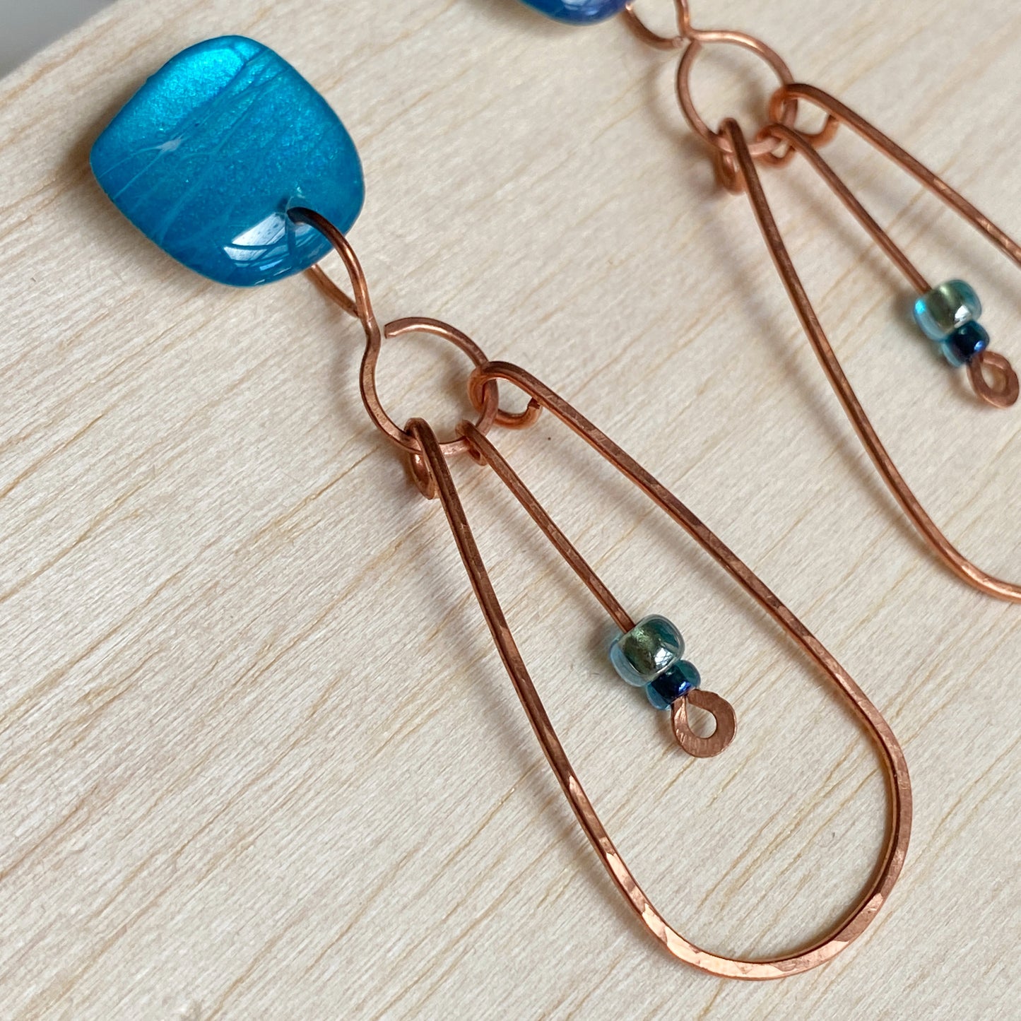Capri | Blue Copper Teardrop Earrings