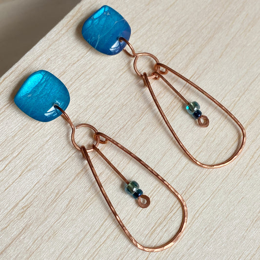 Capri | Blue Copper Teardrop Earrings