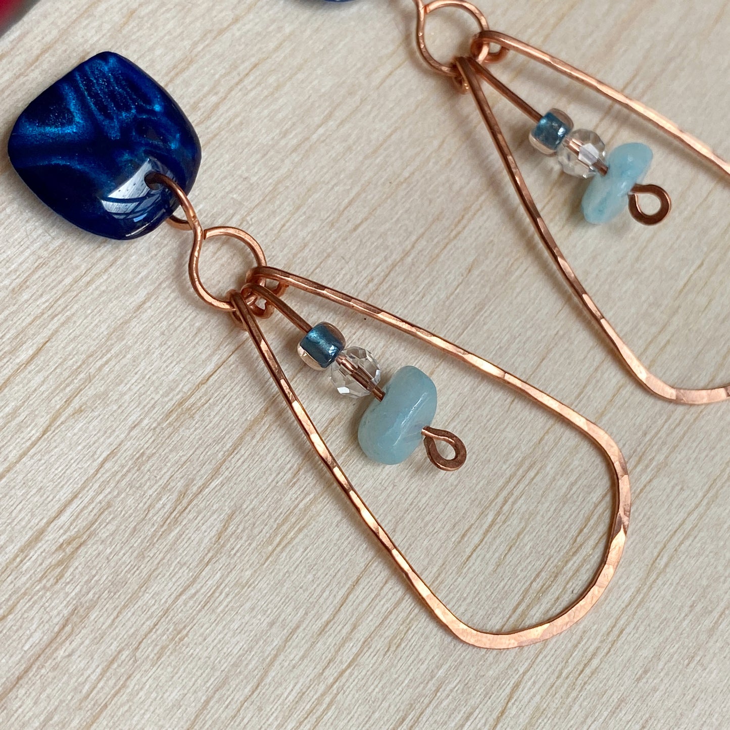 Capri | Navy Blue Copper Teardrop Earrings