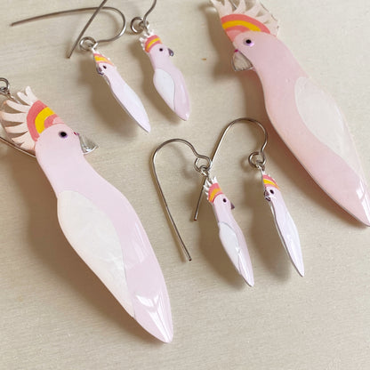 Pink Cockatoo Earrings | mini size