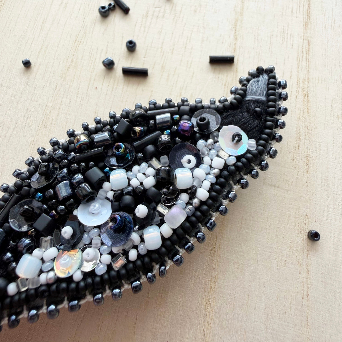 Magpie | Beaded Brooch