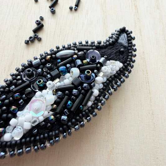 Magpie | Beaded Brooch