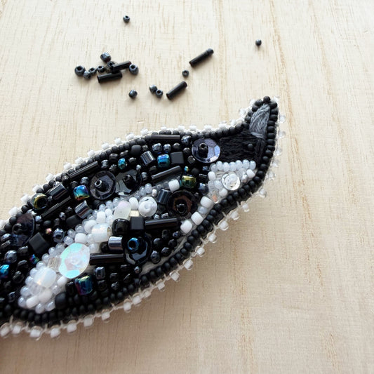 Magpie | Beaded Brooch