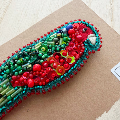 King Parrot | Beaded Brooch