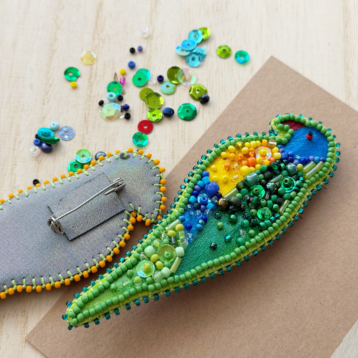 Rainbow Lorikeet | Beaded Brooch