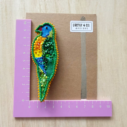 Rainbow Lorikeet | Beaded Brooch