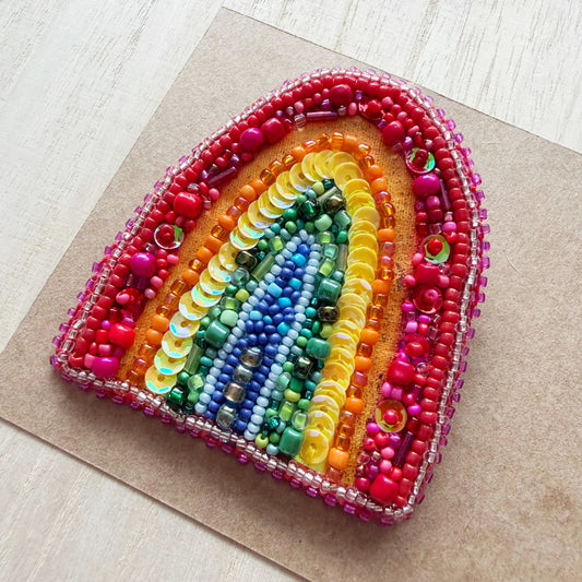 Rainbow | Beaded Brooch