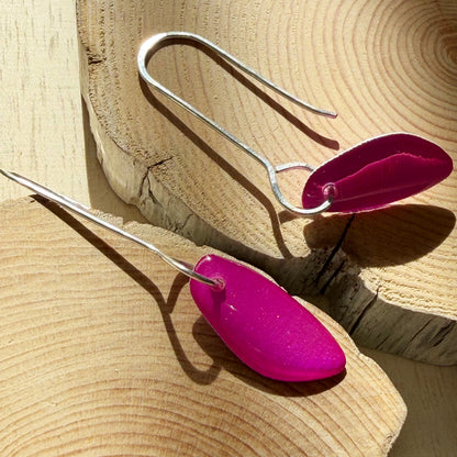 Organic Teardrop Earrings | Magenta