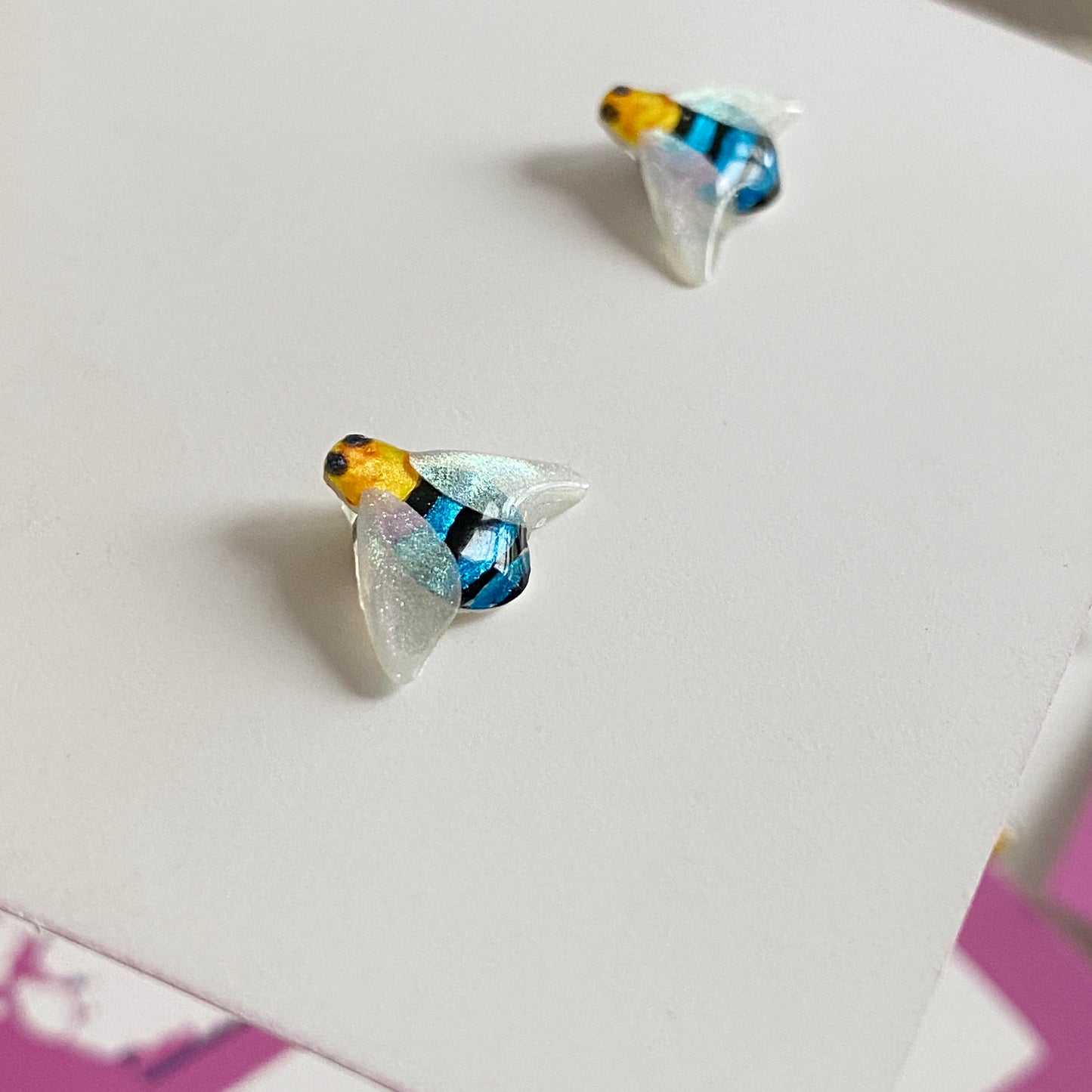 Australian Blue Banded Bee Earrings | mini stud