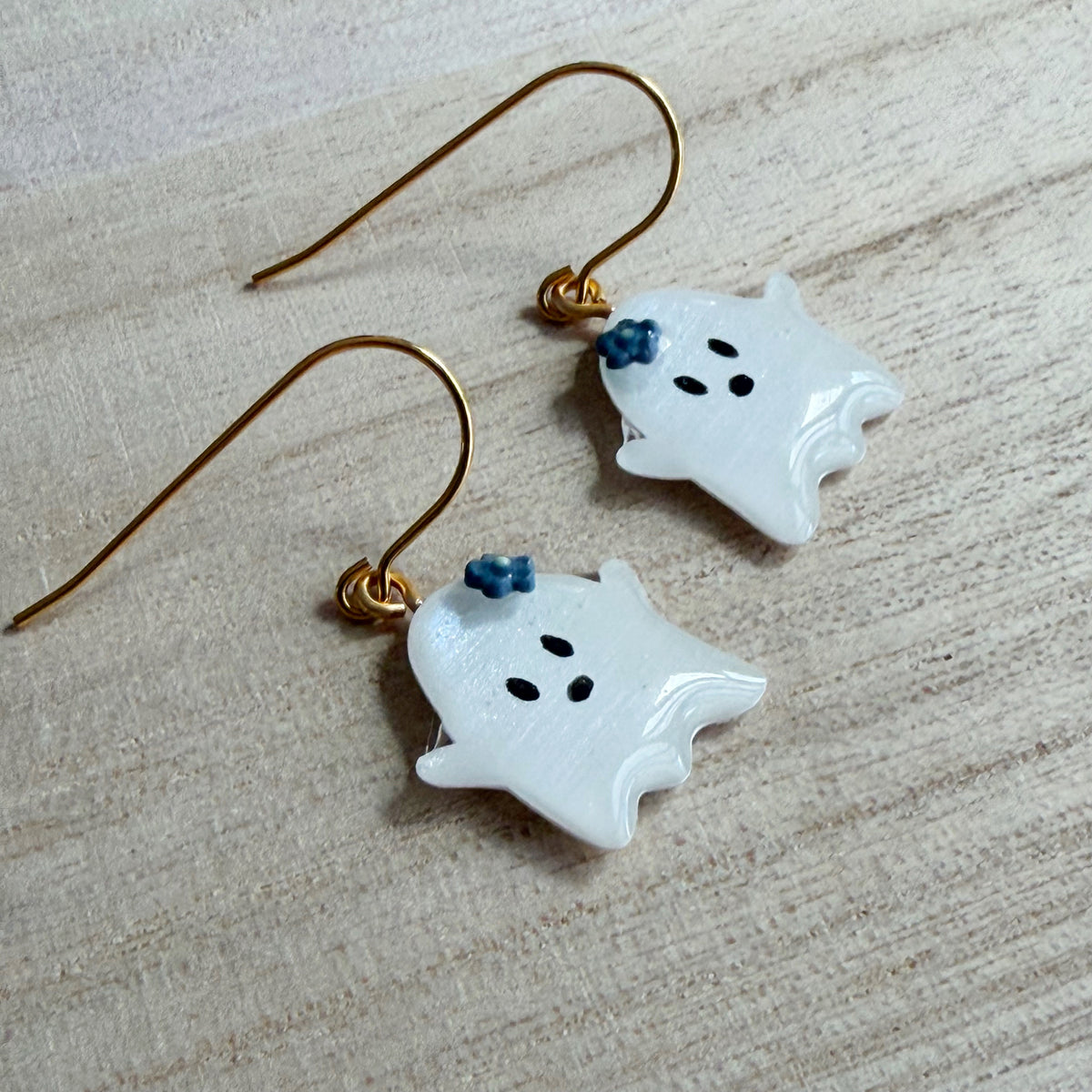Halloween | Floral Ghosts - mini blue (gold)