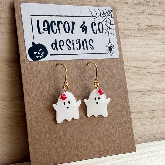 Halloween | Floral Ghosts - mini pink (gold)