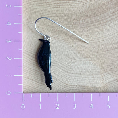 Australian Raven Earrings | mini size