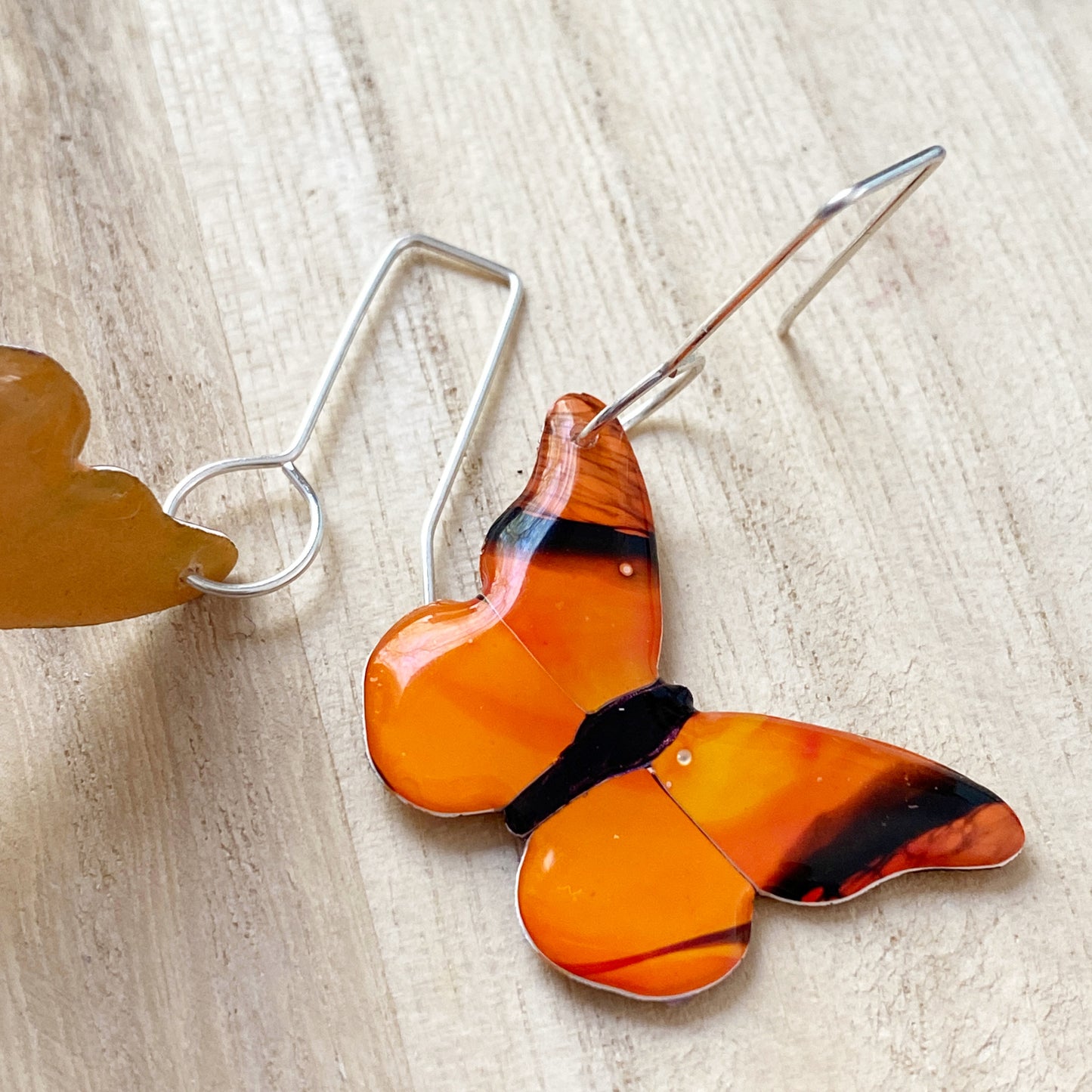 Butterfly Earrings | Orange & Black | grand size