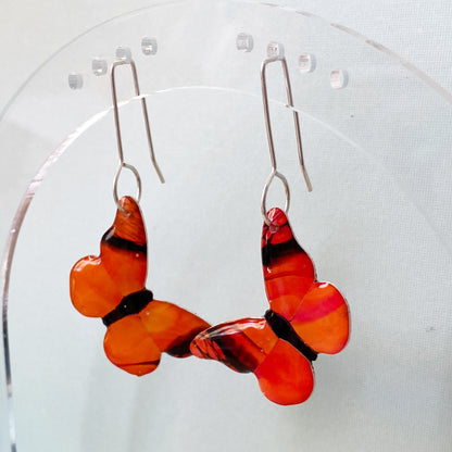 Butterfly Earrings | Orange & Black | grand size