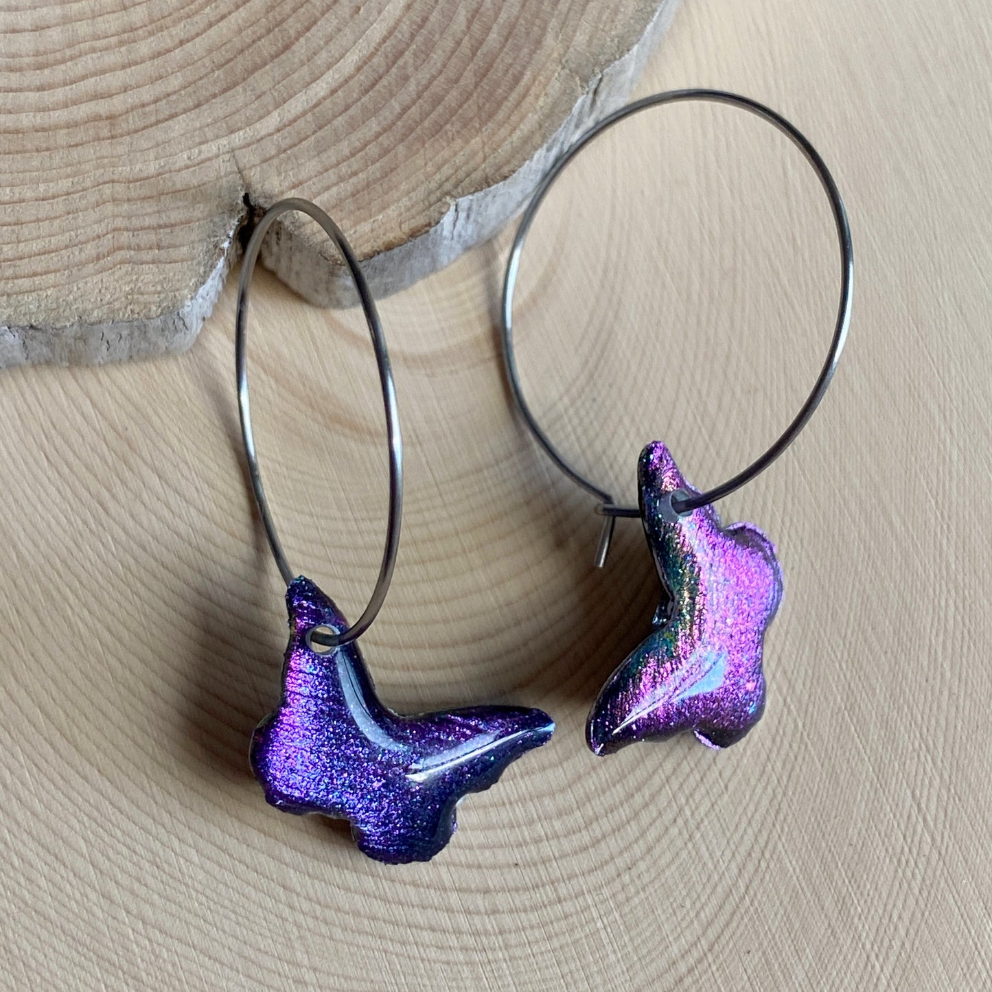 Butterflies | Hoop Earrings | Purple