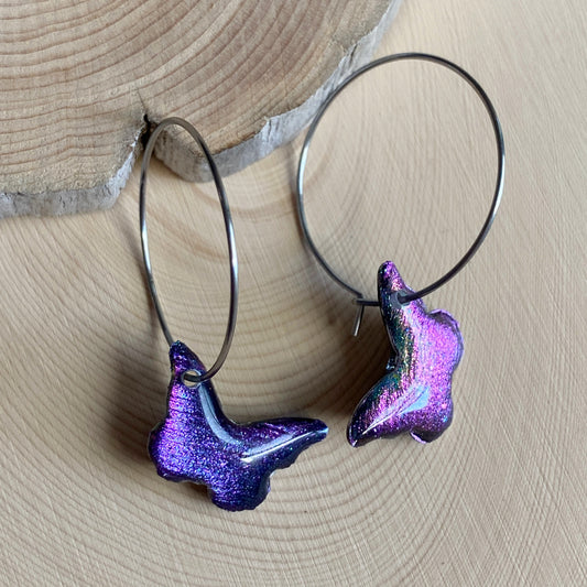 Butterflies | Hoop Earrings | Purple
