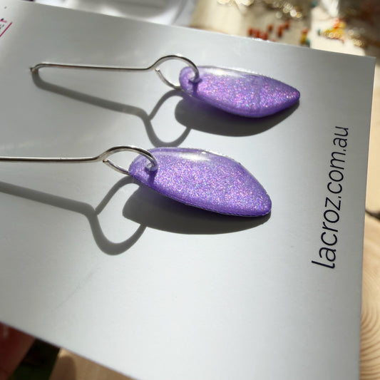 Organic Teardrop Earrings | Purple
