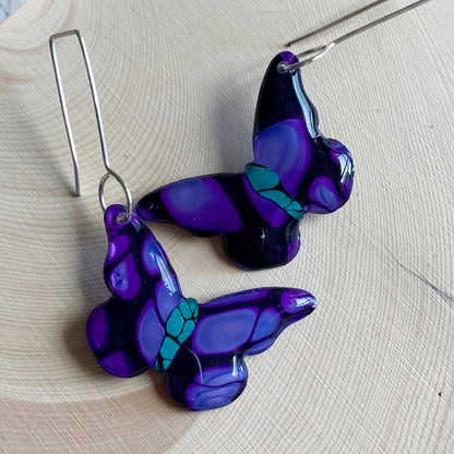 Butterflies | Purple Statement Earrings