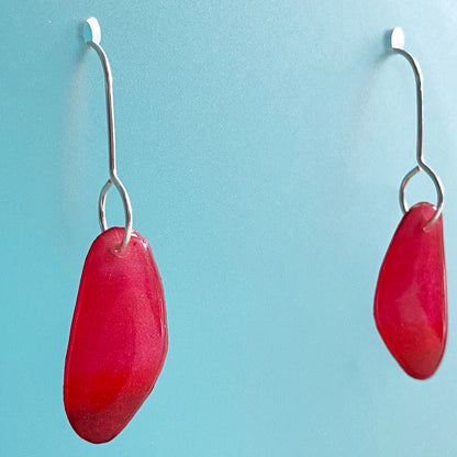 Candy Drops | Red Ombre Stripe Earrings