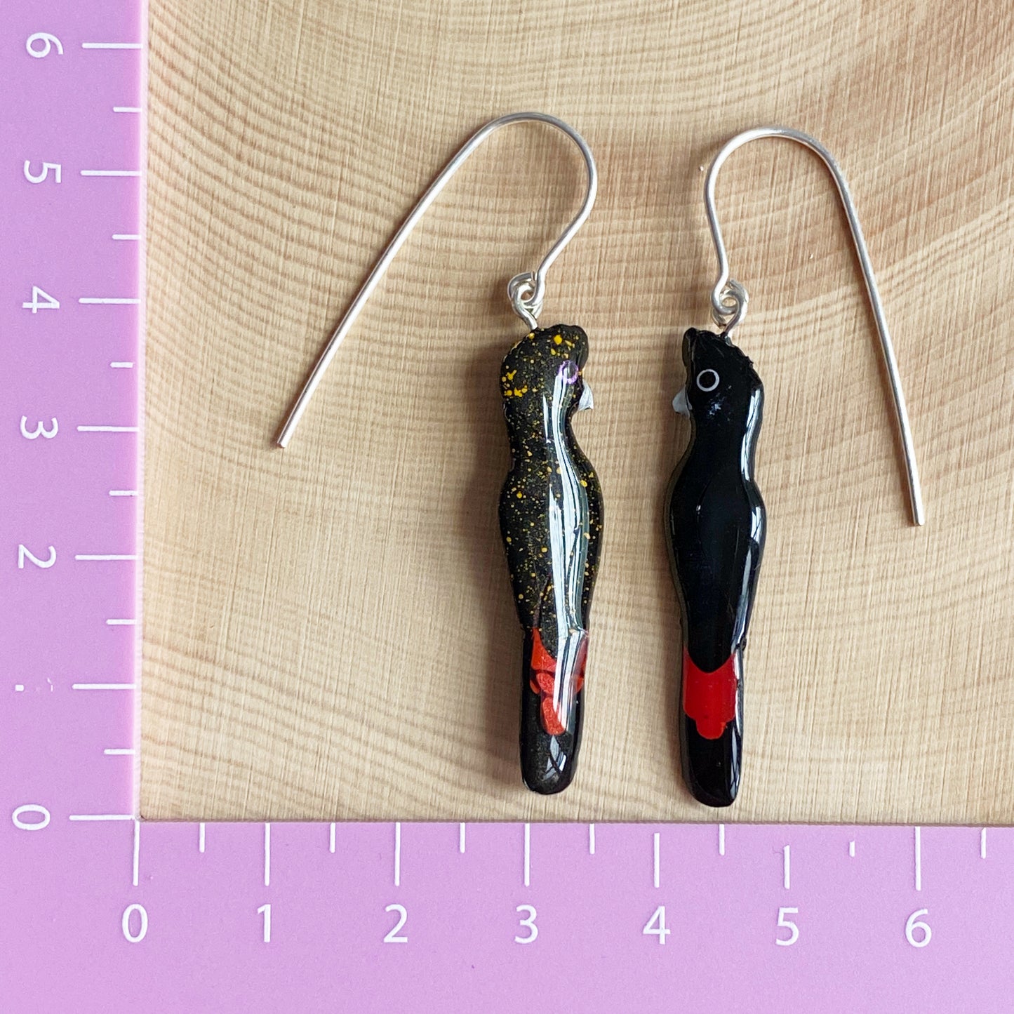 Red-tailed Black Cockatoo Earrings | mini size