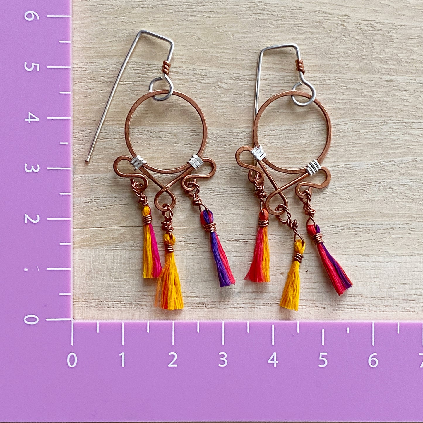 Dream Catcher Earrings | Sunset Tassel Drop