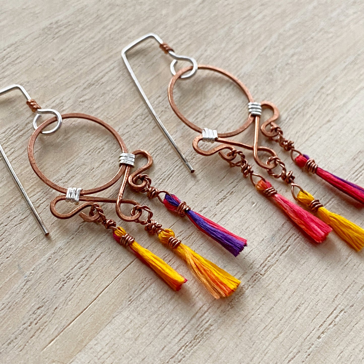 Dream Catcher Earrings | Sunset Tassel Drop